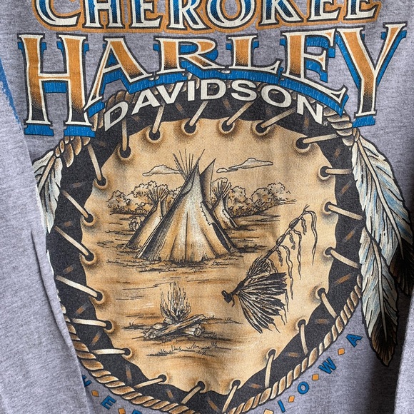 Vintage 2002 Harley Davidson Long sleeves Shirt Size M Cherokee Iowa - Picture 5 of 7